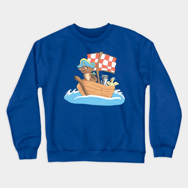 Little Bear Pirate Crewneck Sweatshirt by sky665